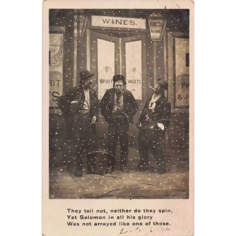 Vintage 1907 Bamforth Life Model Series Postcard They Toil Not Pub Scene VG- - Picture 1 of 2